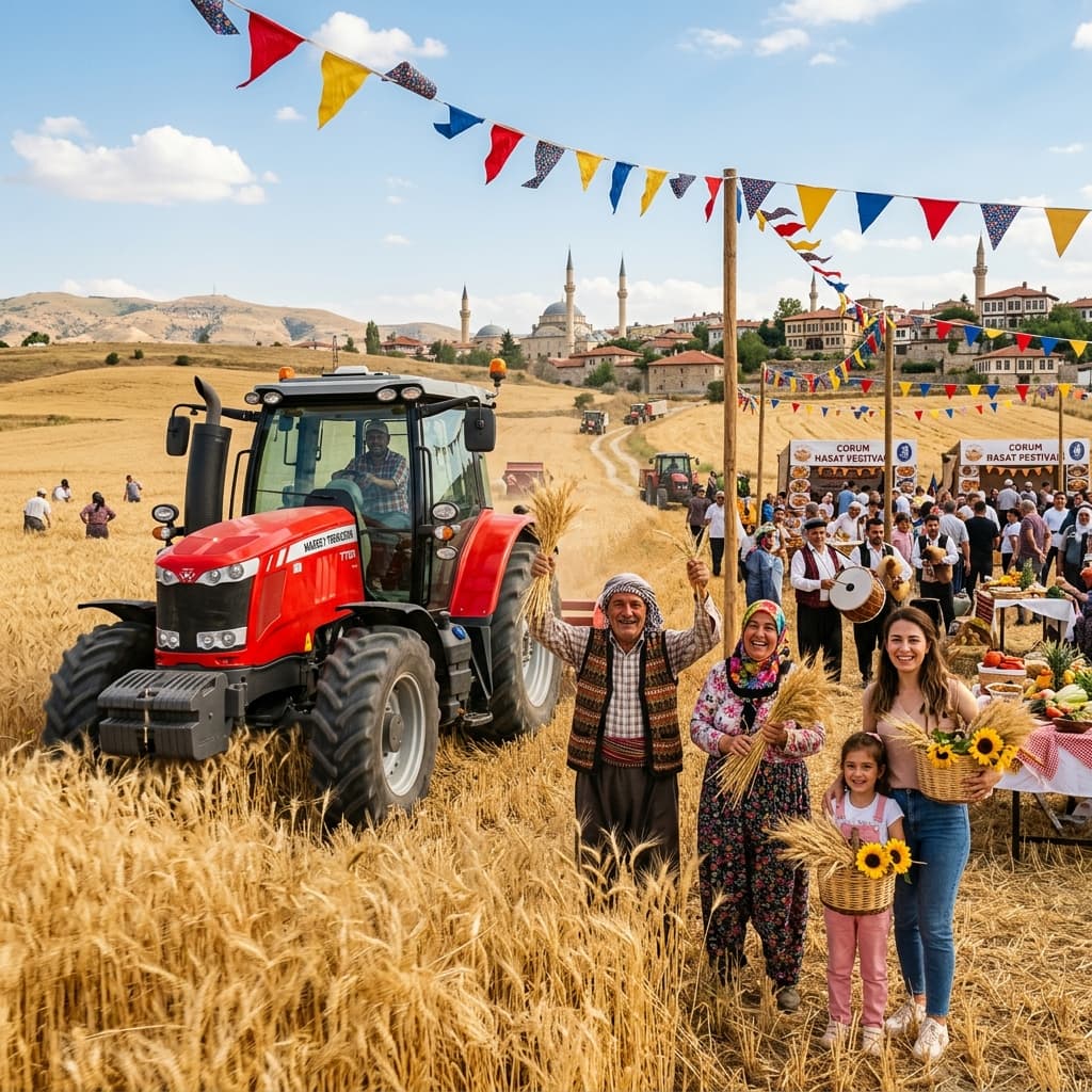 ÇİFTÇİ ŞENLİĞİ ÇORUM'DA RENKLİ GÖRÜNTÜLERE SAHNE OLDU